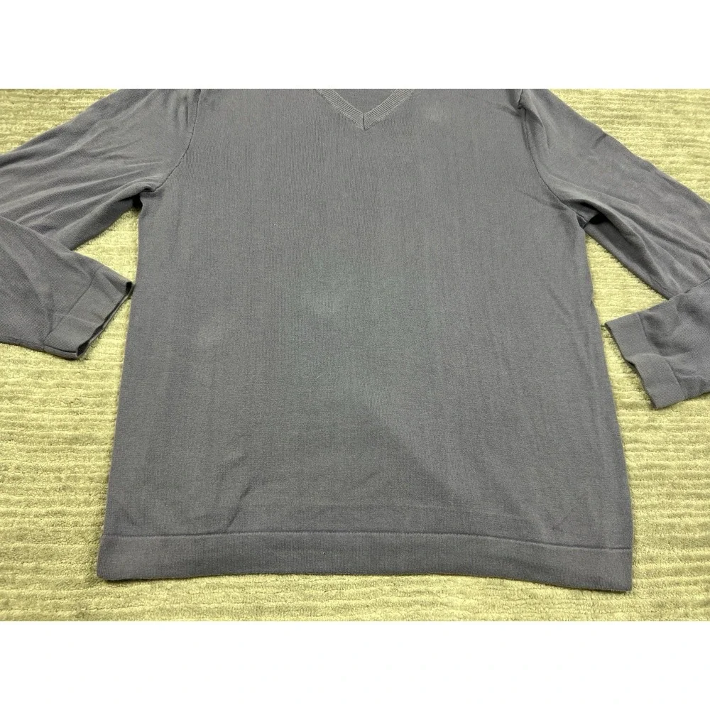 Banana Republic Sweater Mens XL Blue Long‎ Sleeve V-Neck 100% Cotton
